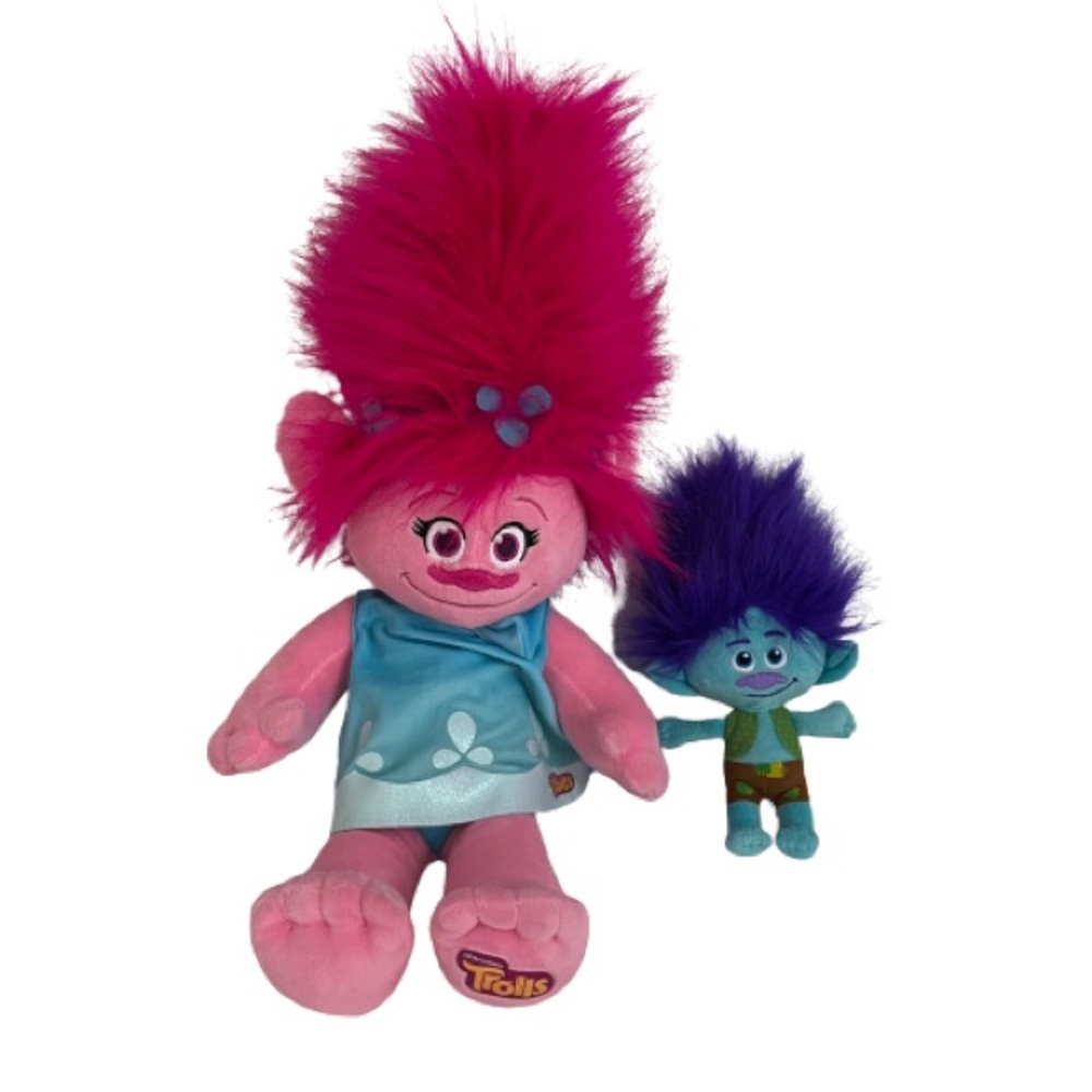 Build A Bear Trolls Poppy and Branch Dream Works Plush Bundle